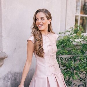 Elegant Pink Bow Dress